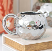 Large Silver Disco Ball Shaped Mug