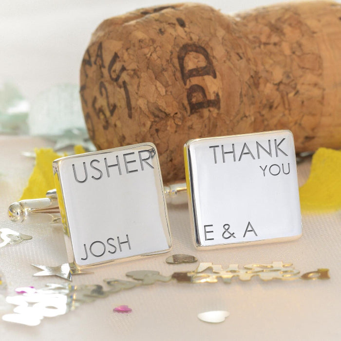 Personalised Wedding Role Cufflinks - Thank You