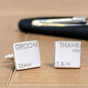 Personalised Wedding Role Cufflinks - Thank You