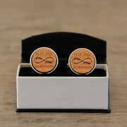 Personalised Mr and Mrs Infinity Wedding Cufflinks - Wooden