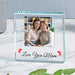 Love You Mum Photo Upload Crystal Glass Ornament