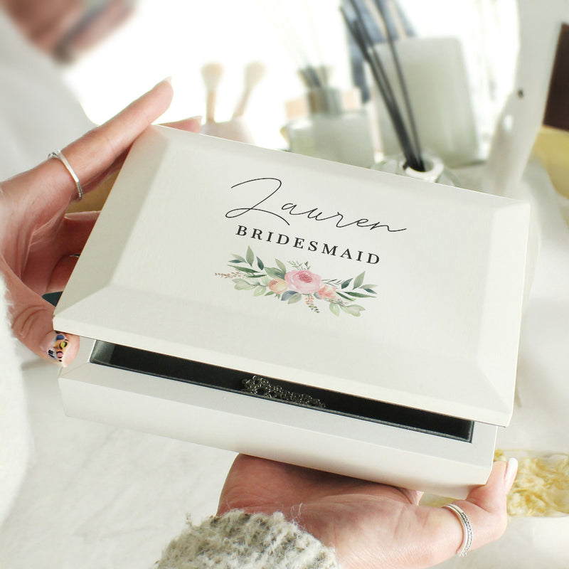 Personalised Bridesmaid Wooden Jewellery Box