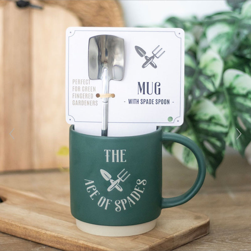 Ace of Spades Garden Mug with Spade Spoon