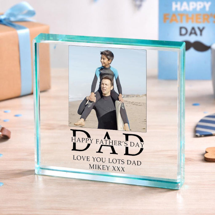 DAD Happy Fathers Day Photo Gift Plaque