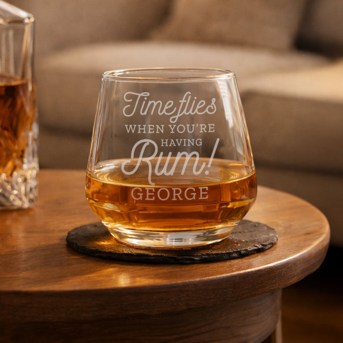 Time Flies When You're Having Rum Tumbler Glass - Personalised