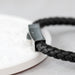 Personalised Men’s Black Leather Bracelet with Tube Clasp