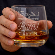 Time Flies When You're Having Rum Tumbler Glass - Personalised
