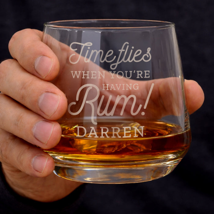Time Flies When You're Having Rum Tumbler Glass - Personalised