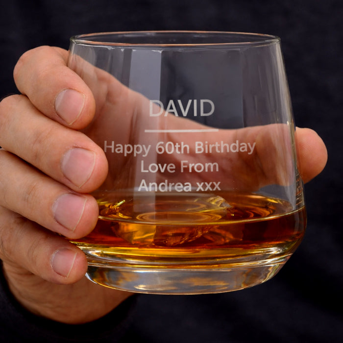 Personalised Tumbler Glass - Any Message | Whisky, Vodka, Gin & Rum