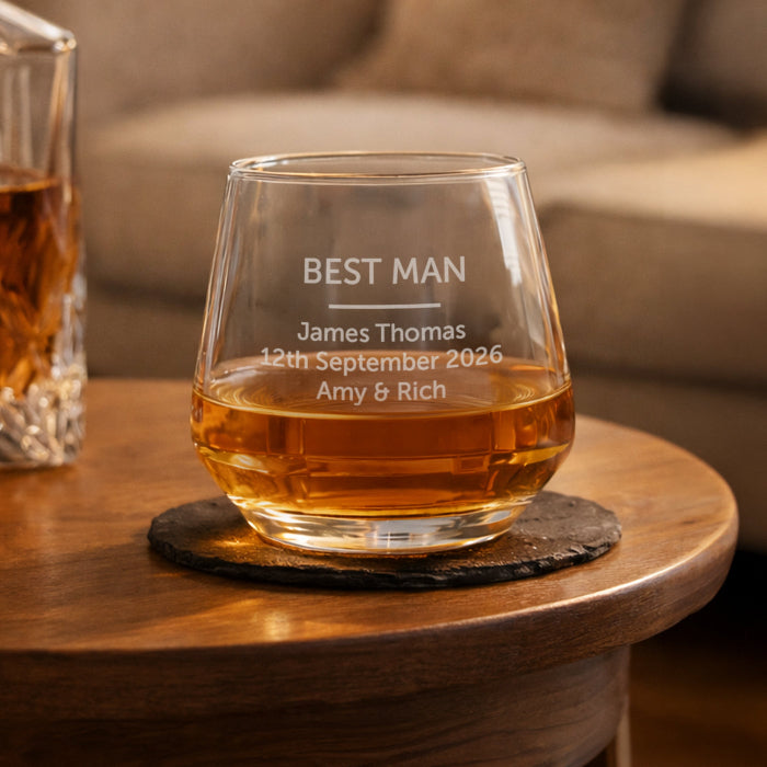 Personalised Tumbler Glass - Any Message | Whisky, Vodka, Gin & Rum