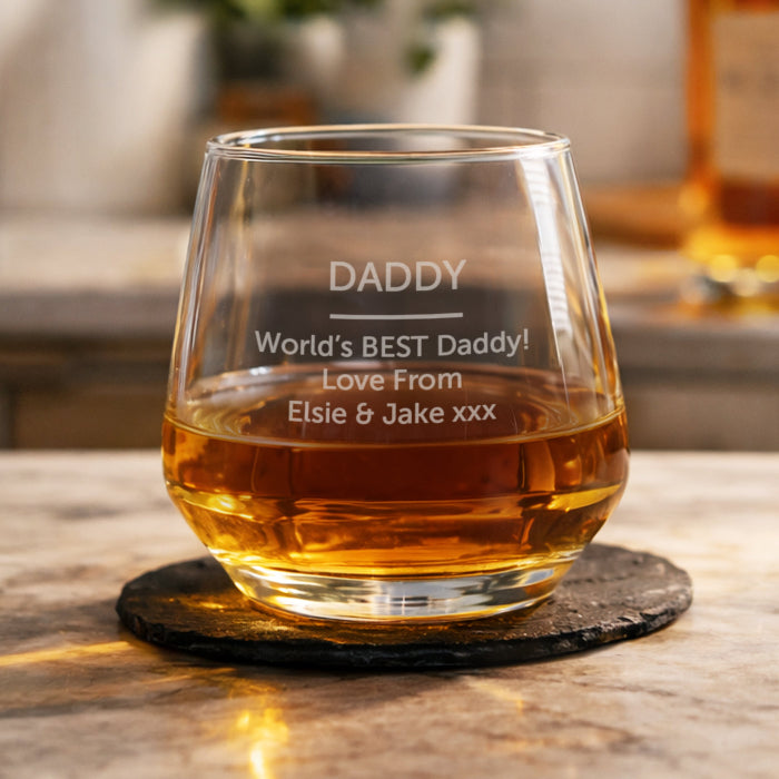 Personalised Tumbler Glass - Any Message | Whisky, Vodka, Gin & Rum
