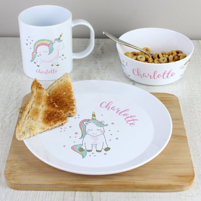 Personalised Children’s Unicorn Breakfast Set