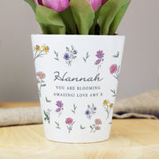 Personalised Wild Flowers Plant Pot - Any Message