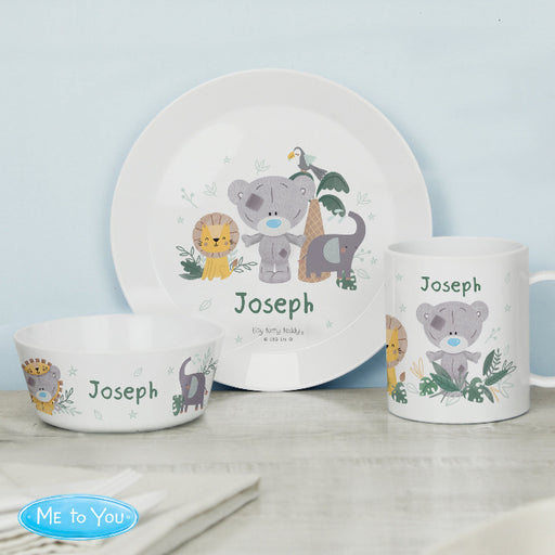 Personalised Tiny Tatty Teddy Jungle Animals Breakfast Set