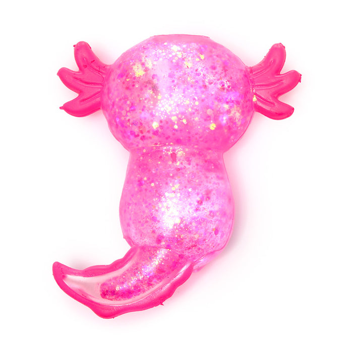 Squeezable Glitter Axolotl Fidget Toy
