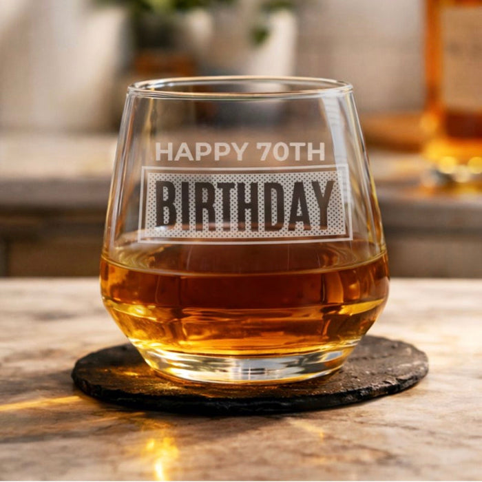 70th Birthday Tumbler Glass - Gift Boxed