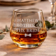 Personalised Wedding Whisky Tumbler Glass for Groomsman - Gift Boxed