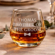 Personalised Wedding Whisky Tumbler Glass for Groomsman - Gift Boxed