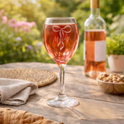 Personalised Bow Wine Glass With Name
