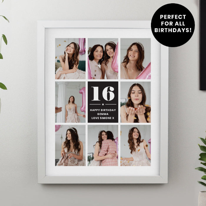 Personalised 16th Birthday Photo Frame with Photo Upload