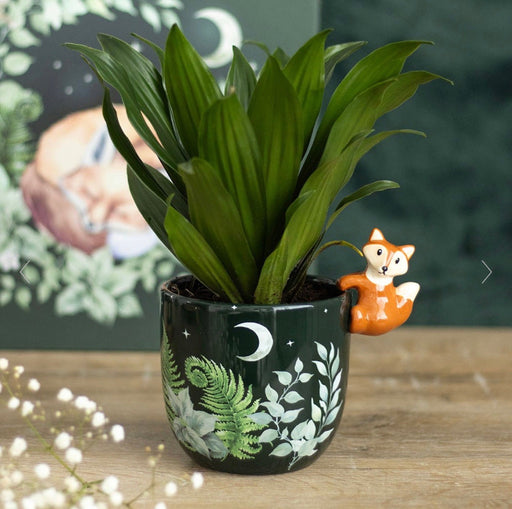 Green Forest Plant Pot with Fox - Fox Home Decor