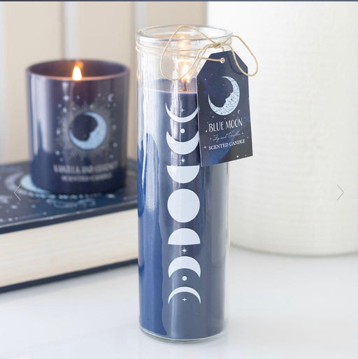 Moon Phase Wild Blueberry & Vanilla Tube Candle - Celestial Home Decor