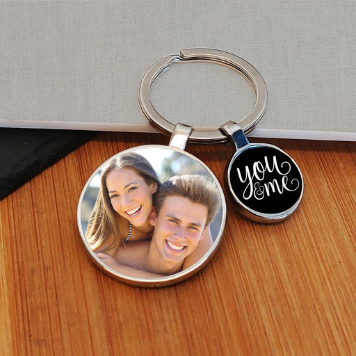 You & Me Charm Photo Upload Keyring