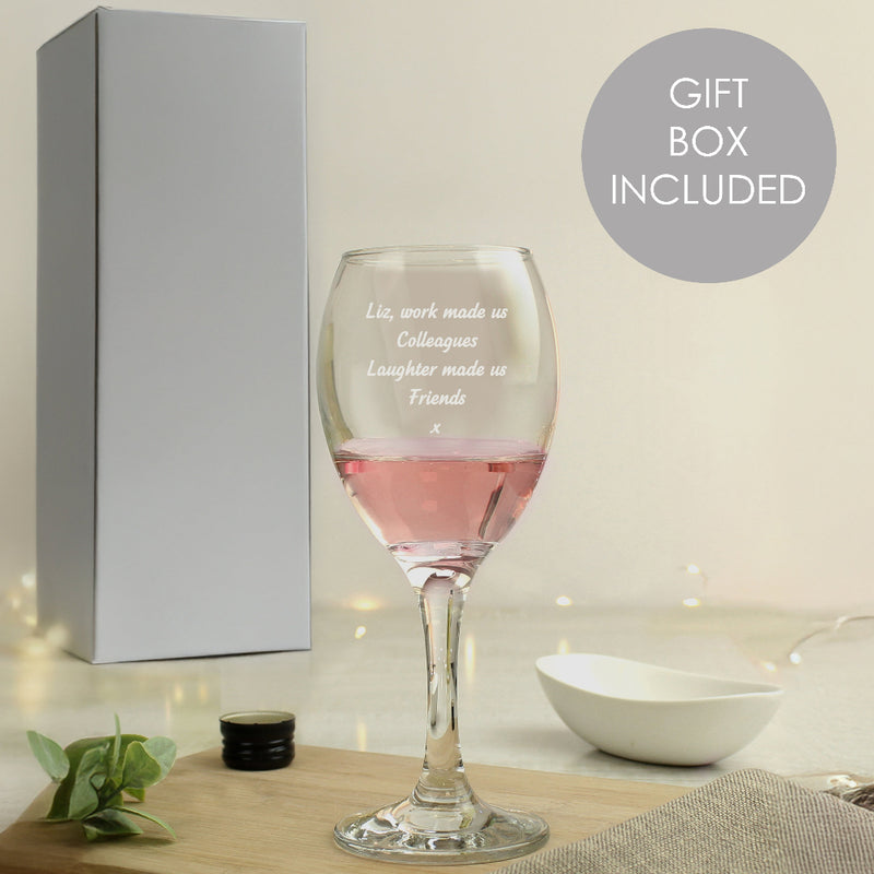Engraved Any Text Wine Glass