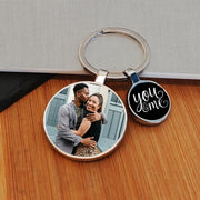 You & Me Charm Photo Upload Keyring