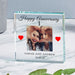 Personalised 1st Wedding Anniversary Photo Crystal Glass Ornament