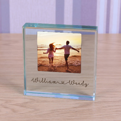 Personalised Photo Upload Couples Glass Gift