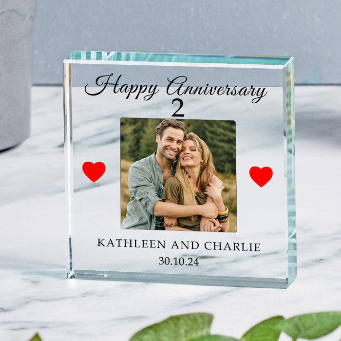 Personalised 2nd Anniversary Photo Gift Plaque