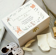 Personalised Woodland Animal Christening Keepsake Box