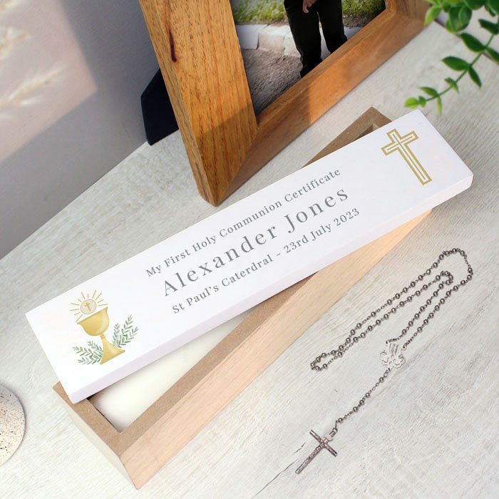 Personalised First Holy Communion Wooden Certificate Holder