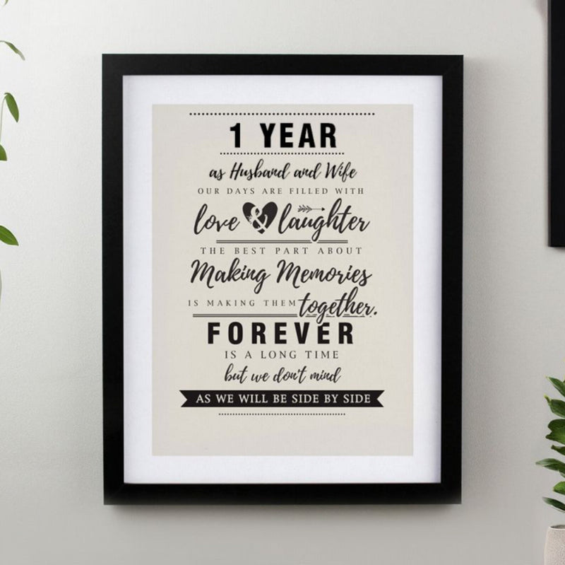1st Anniversary Black Framed Print