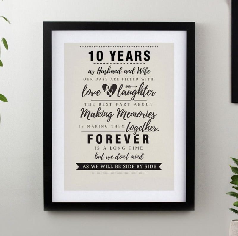10th Anniversary Black Framed Print