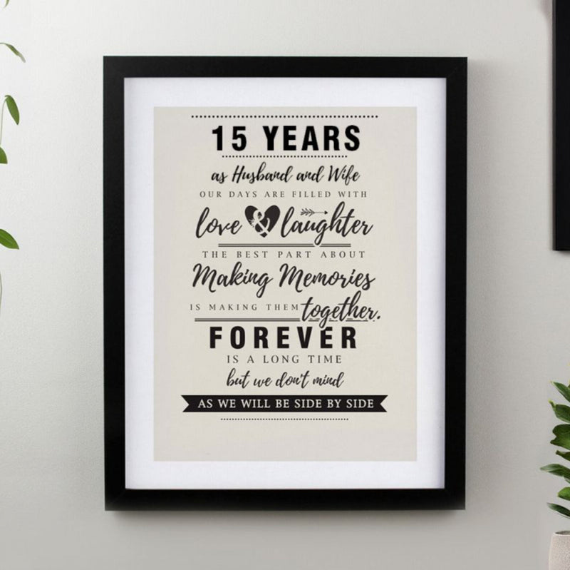 15th Anniversary Black Framed Print