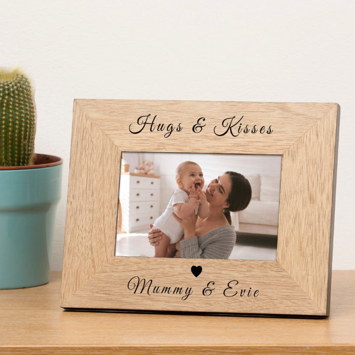 Personalised Hugs and Kisses Photo Frame - Mum or Grandma