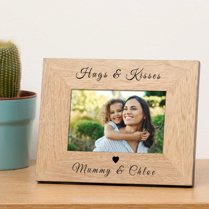 Personalised Hugs and Kisses Photo Frame - Mum or Grandma