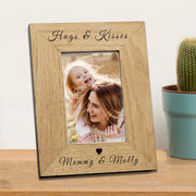 Personalised Hugs and Kisses Photo Frame - Mum or Grandma