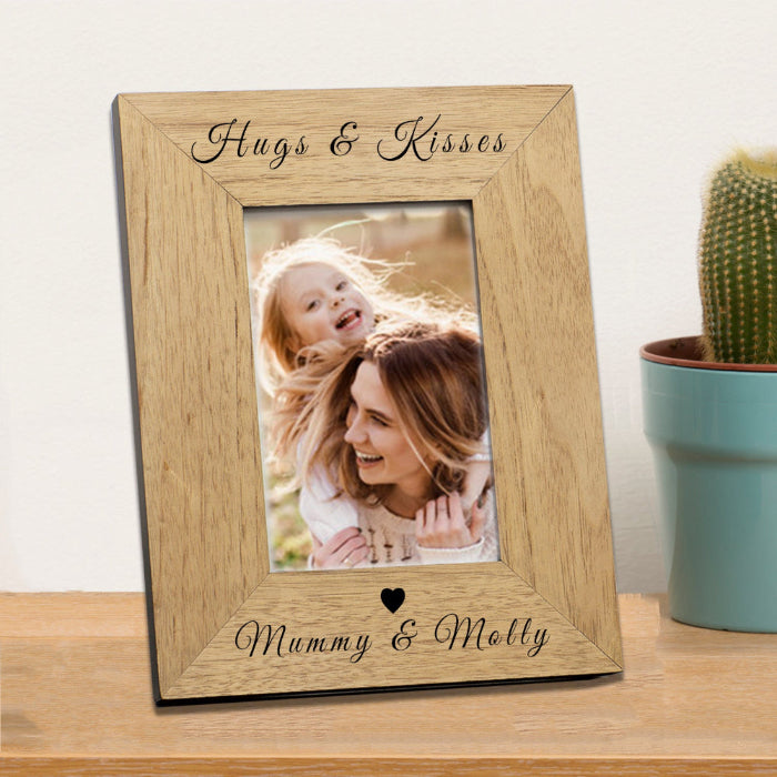 Personalised Hugs and Kisses Photo Frame - Mum or Grandma