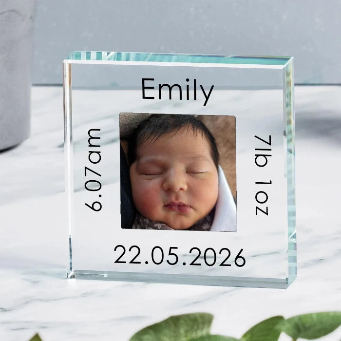 Personalised New Baby Photo Gift Plaque
