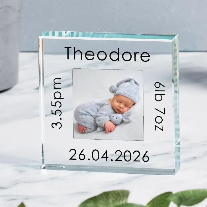 Personalised New Baby Photo Gift Plaque