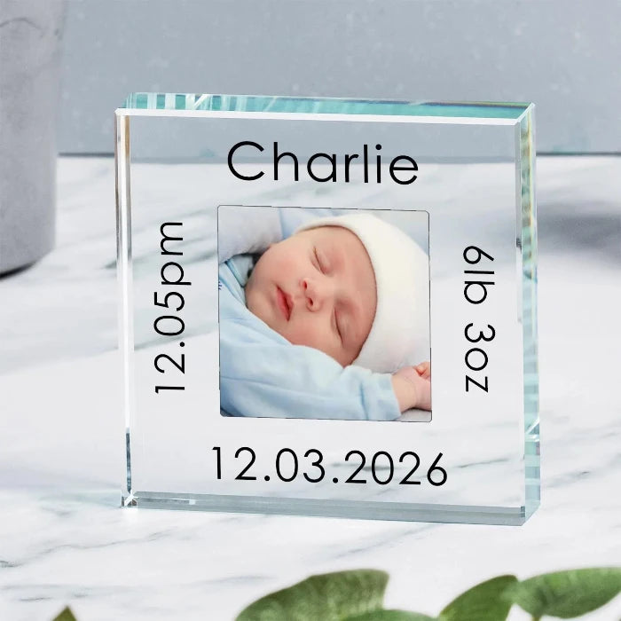 Personalised New Baby Photo Gift Plaque