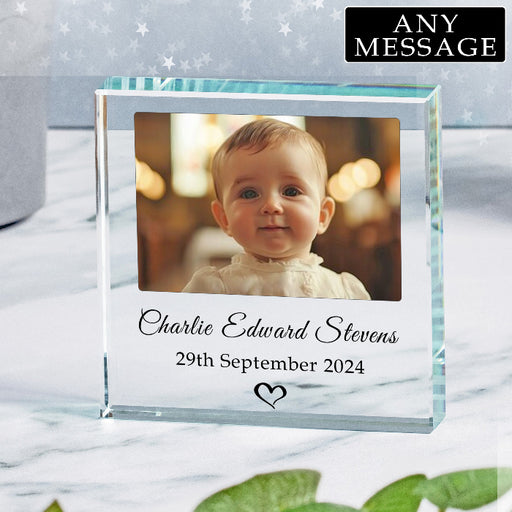 Personalised New Baby Photo Gift Plaque - Any Message