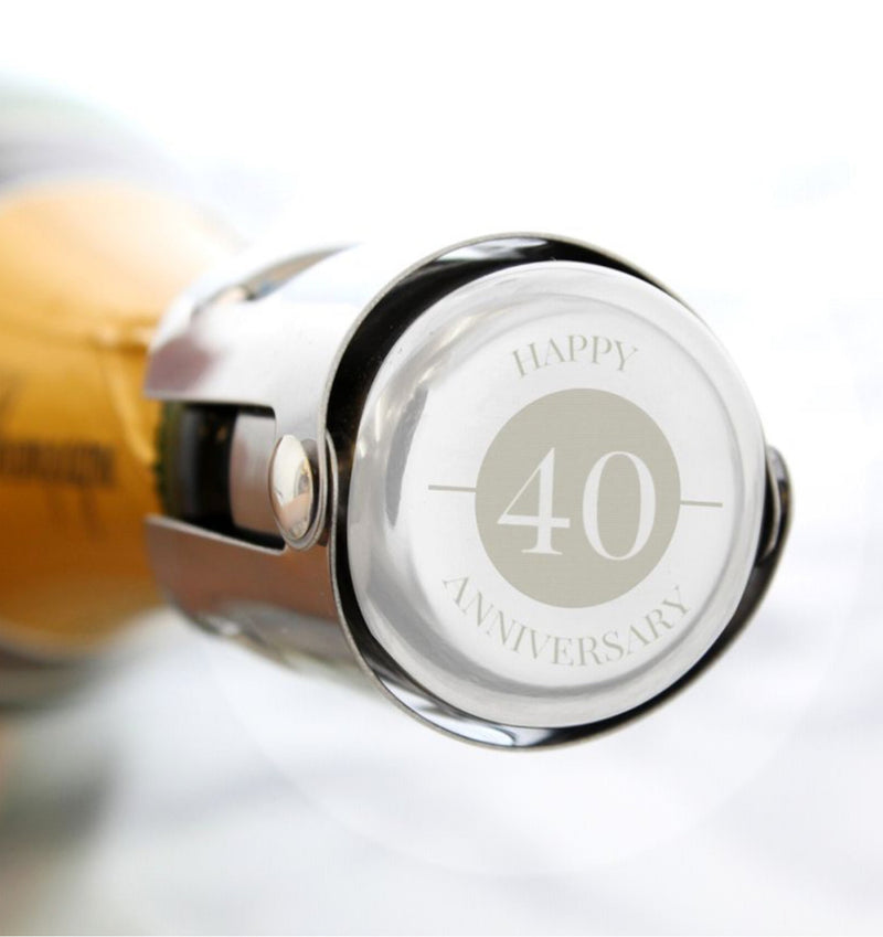 Happy 40th Anniversary Bottle Stopper
