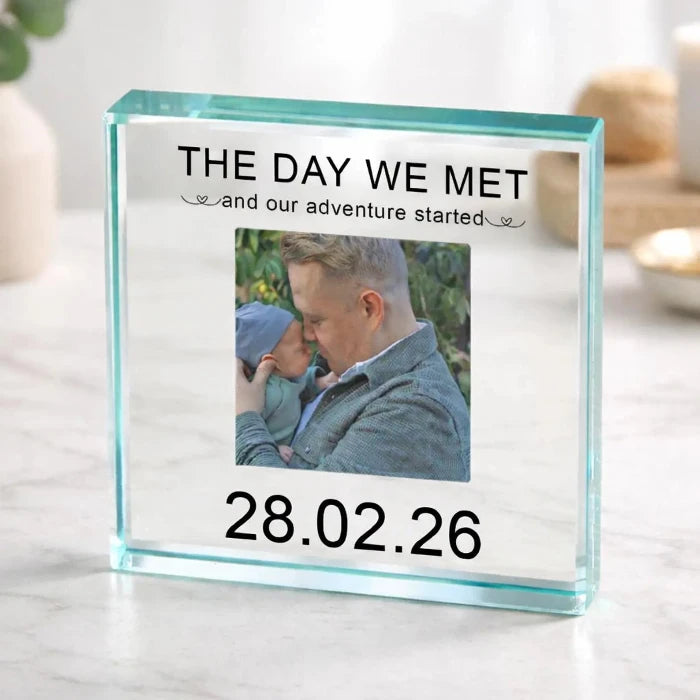 The Day We Met Daddy Photo Gift Plaque
