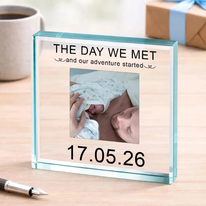 The Day We Met Daddy Photo Gift Plaque