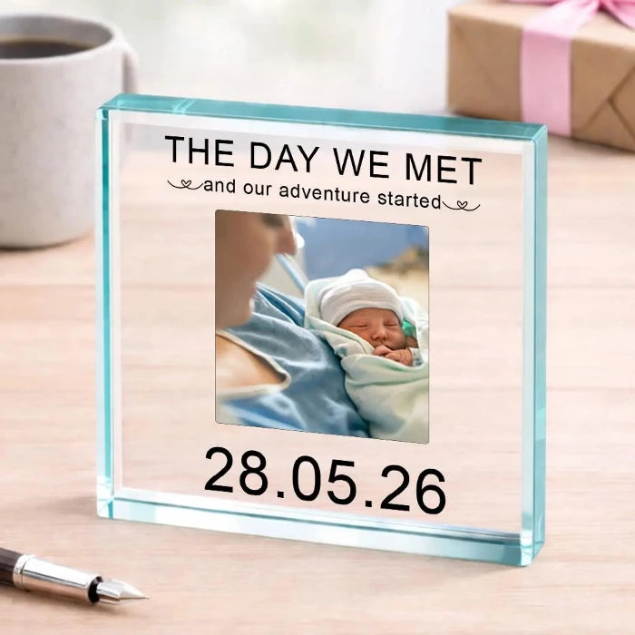 The Day We Met Daddy Photo Gift Plaque