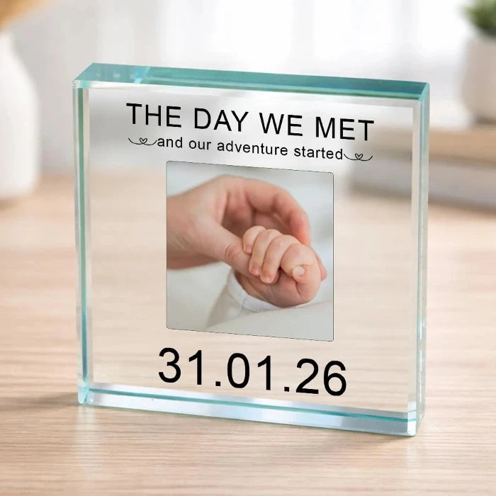 The Day We Met Daddy Photo Gift Plaque